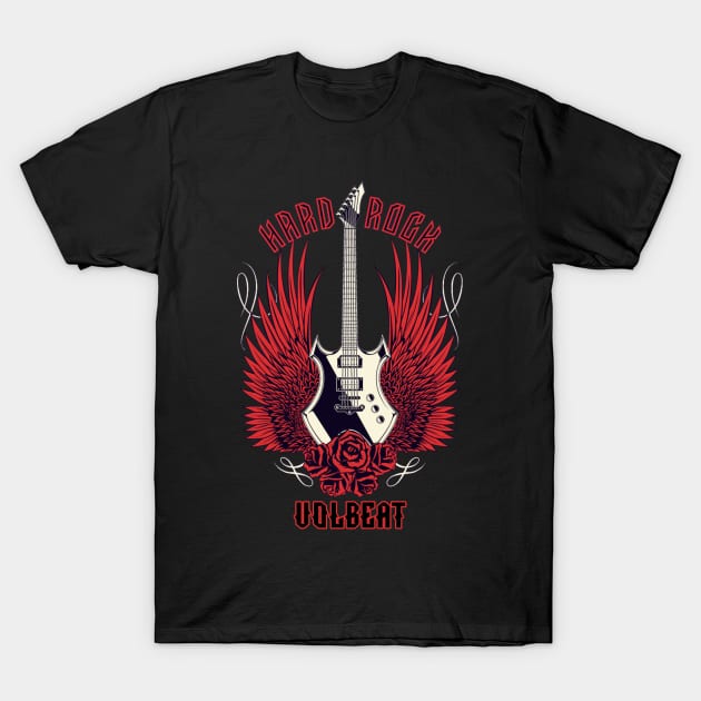 Fly Wings Guitar Volbeat T-Shirt by preman samb0